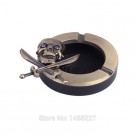 Skull Design Round Metal Plastic Smokeless Ashtray thumbnail